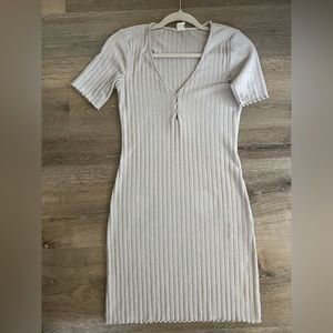 H&M teddy ribbed 3 button dress